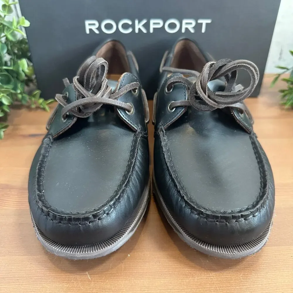 Rockport Men's Perth‎ Dark Brown Boat Shoes Size 6 Extra Wide